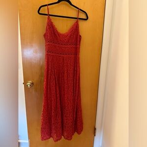NSR Red-Orange Lace Dress